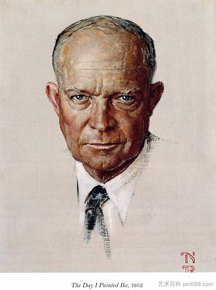 我画艾克的那一天 The Day I Painted Ike (1952)，诺曼·洛克威尔