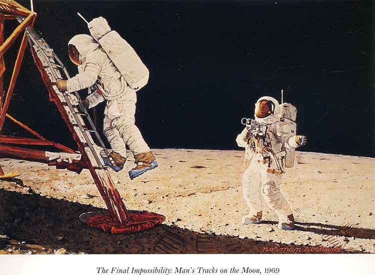 最后的不可能：人类在月球上的足迹 The Final Impossibility: Man's Tracks on the Moon (1969)，诺曼·洛克威尔