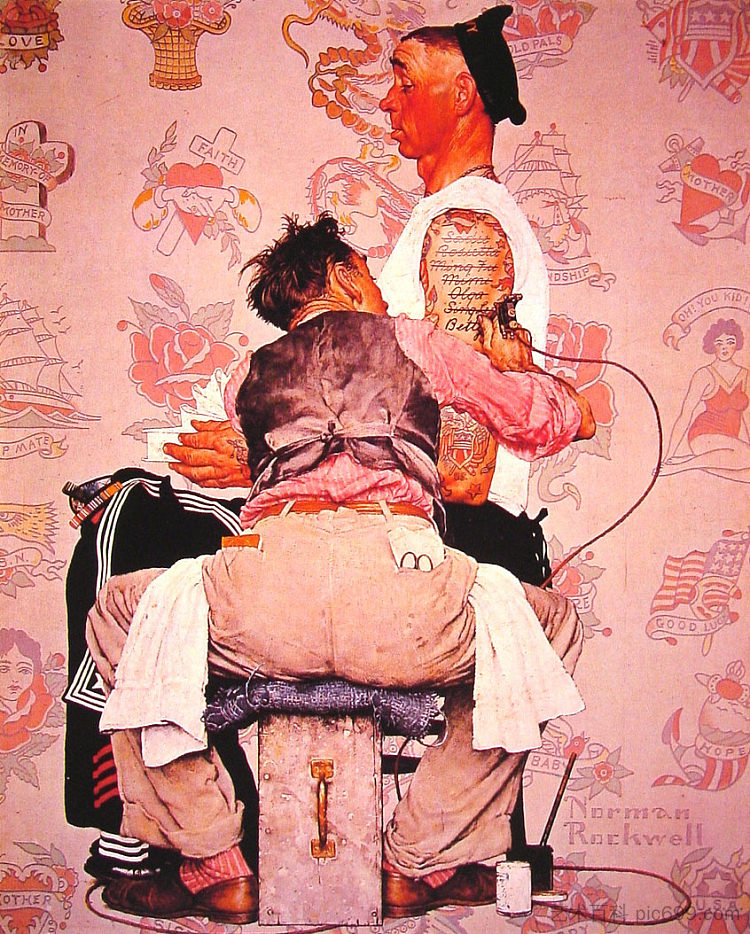 纹身师 The Tattooist (1944)，诺曼·洛克威尔