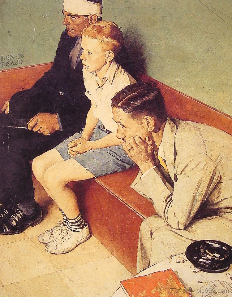 候诊室 The Waiting Room (c.1937)，诺曼·洛克威尔