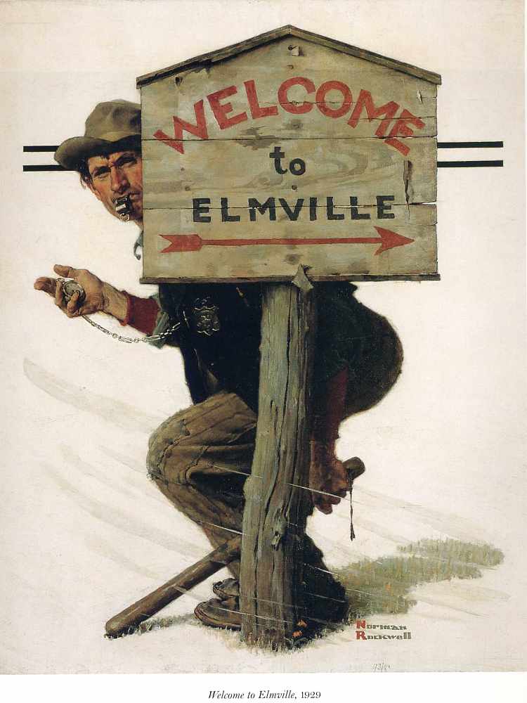 埃尔姆维尔的陷阱 Trap in Elmville (1929)，诺曼·洛克威尔