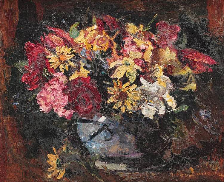 花瓶与田花 Vase with Field Flowers (1930)，奥克塔维亚·班吉拉