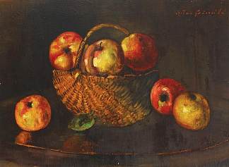 苹果篮 Basket with Apples，奥克塔维亚·班吉拉
