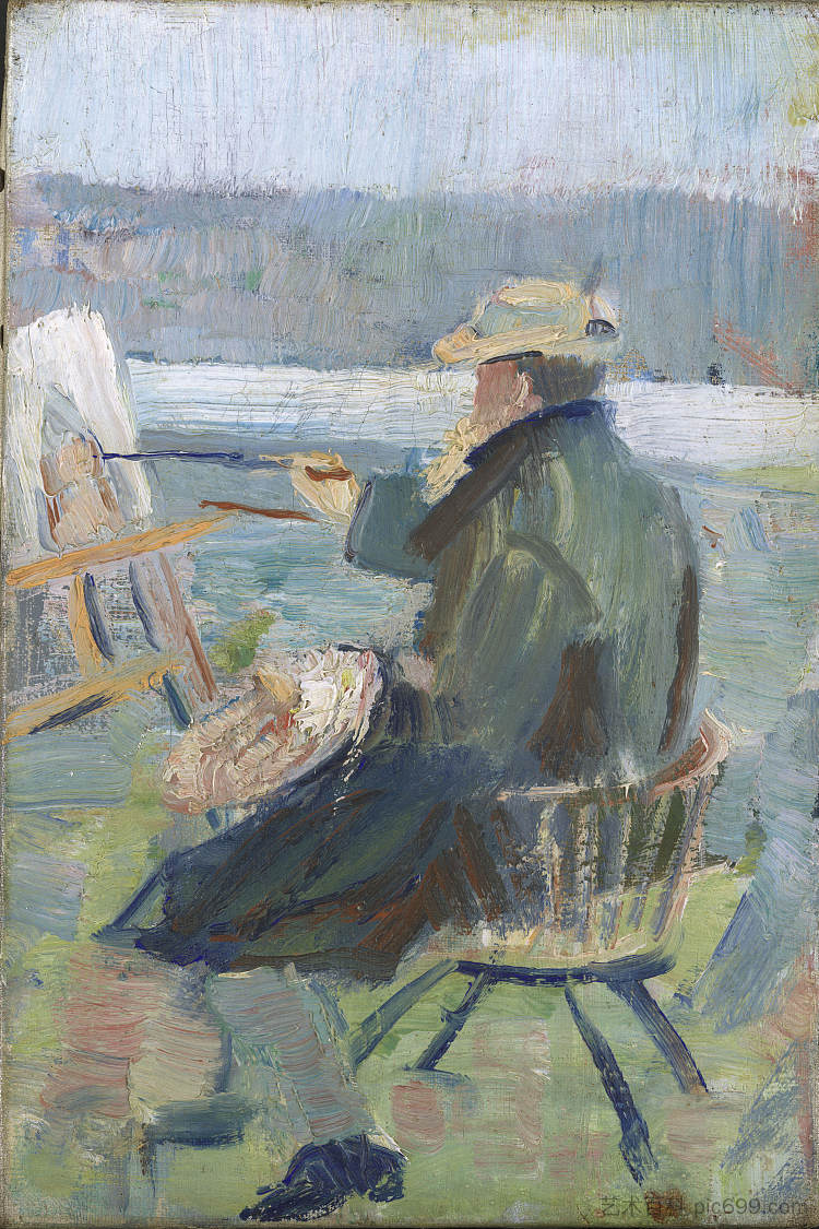 克里斯蒂安·克罗格在画架上 Christian Krohg at the Easel (1885 - 1890)，织田克罗格