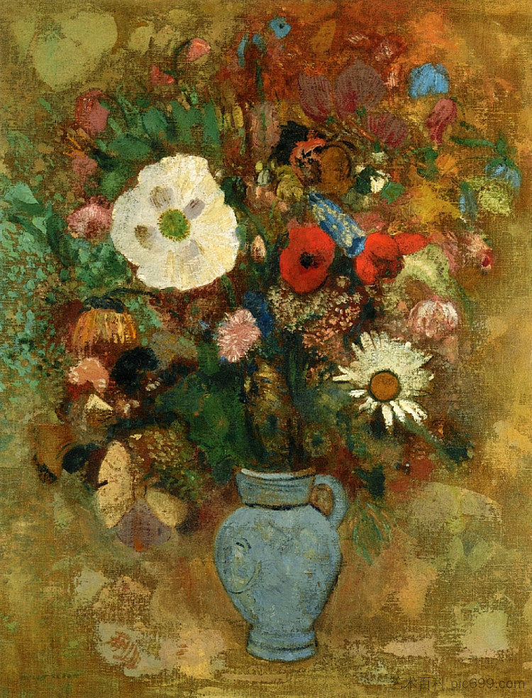 花束 Bouquet of Flowers (c.1904)，奥迪隆·雷东