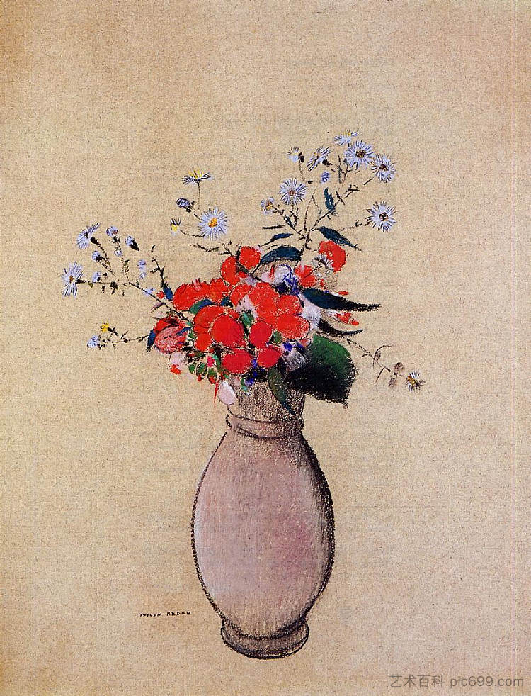 花束 Bouquet of Flowers (c.1910)，奥迪隆·雷东