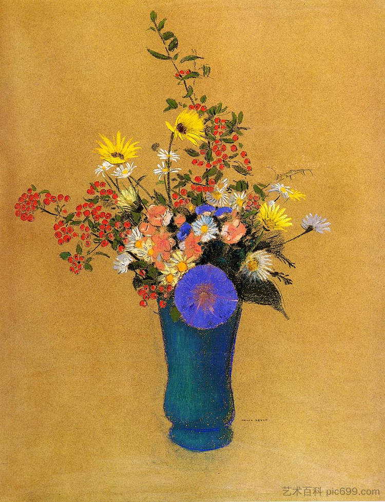 野花花束 Bouquet of Wild Flowers (c.1910)，奥迪隆·雷东