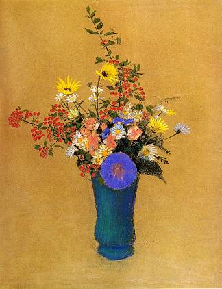 野花花束 Bouquet of Wild Flowers (c.1910)，奥迪隆·雷东