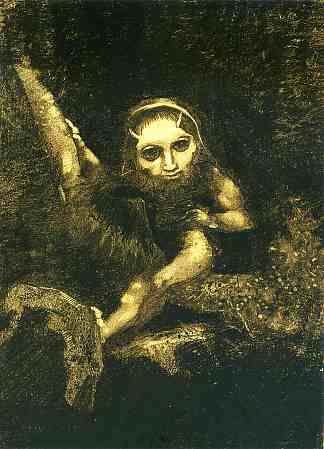 树枝上的卡利班 Caliban on a branch (1881)，奥迪隆·雷东
