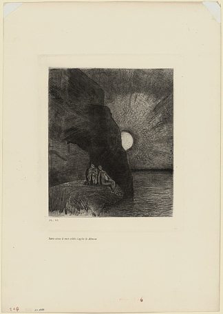 恶魔在我身边不停地搅动 Ceaselessly by my side the demon stirs (1890)，奥迪隆·雷东