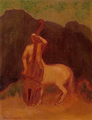 半人马与大提琴 Centaur with Cello (1910)，奥迪隆·雷东