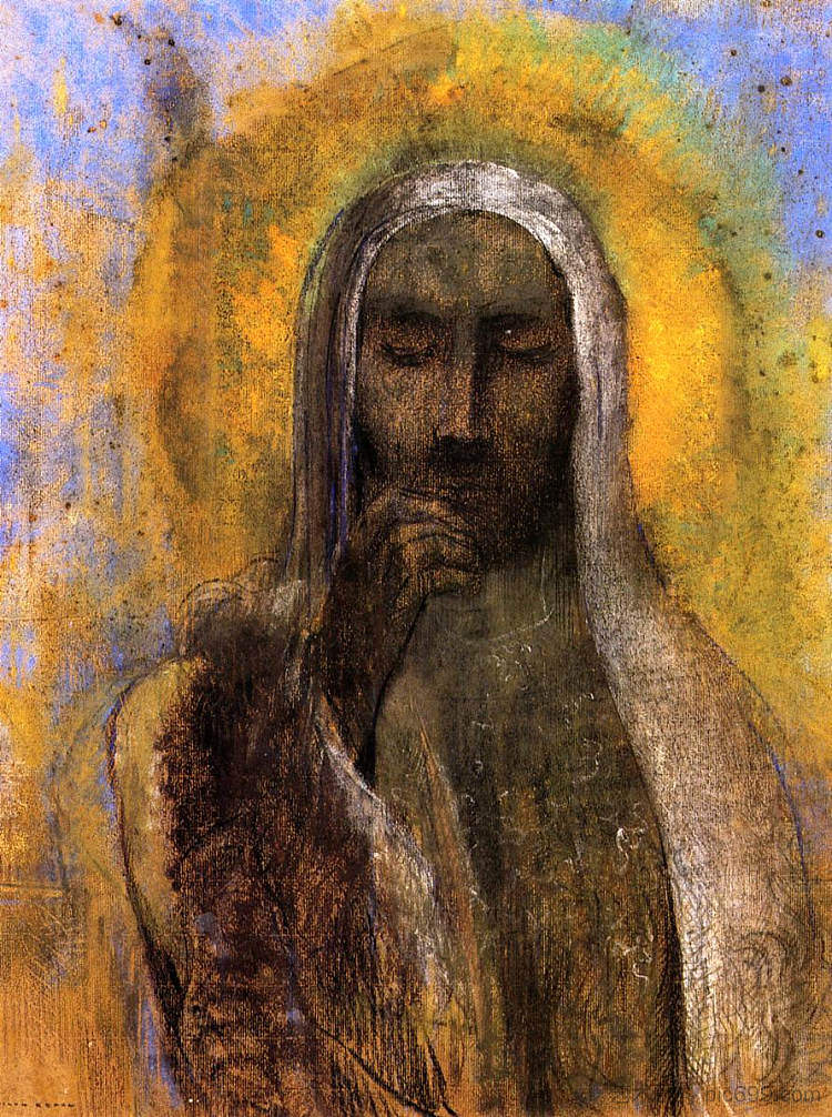 沉默中的基督 Christ in Silence (c.1897)，奥迪隆·雷东