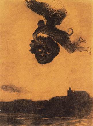 魔鬼在空中取头 Devil take a head in the air (1876)，奥迪隆·雷东