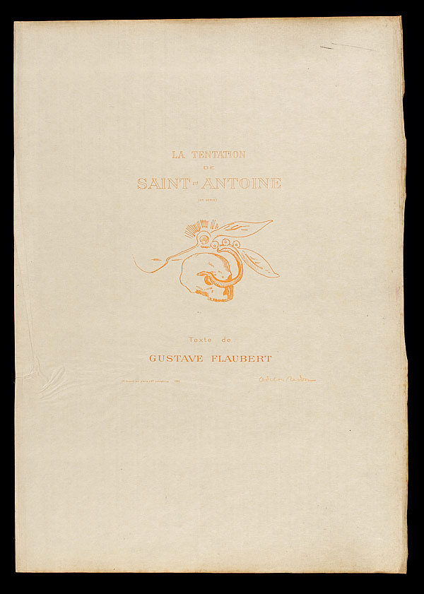 《圣安东尼的诱惑》封面 Frontpiece for "The Temptation of Saint Anthony" (1896),奥迪隆·雷东