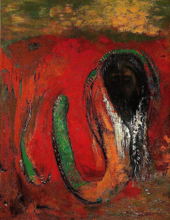 昂内斯（基督与蛇） Onnes (Christ and the Serpent) (1907)，奥迪隆·雷东