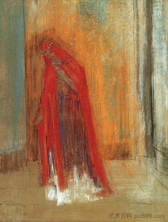 东方女人 Oriental Woman (c.1897)，奥迪隆·雷东