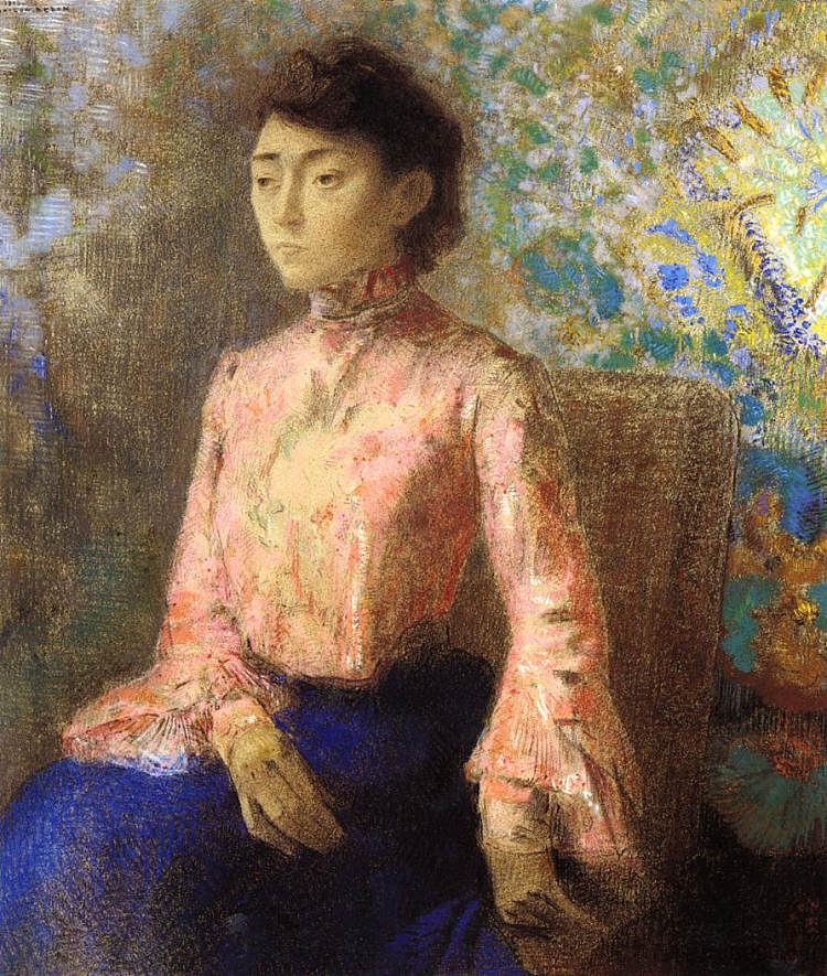 珍妮·查恩的肖像 Portrait of Jeanne Chaine (1903)，奥迪隆·雷东