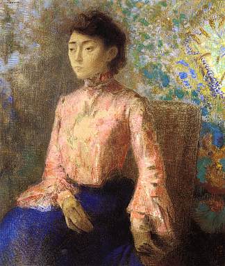 珍妮·查恩的肖像 Portrait of Jeanne Chaine (1903)，奥迪隆·雷东