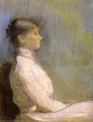 保尔·戈比拉德的肖像 Portrait of Paule Gobillard (1900)，奥迪隆·雷东