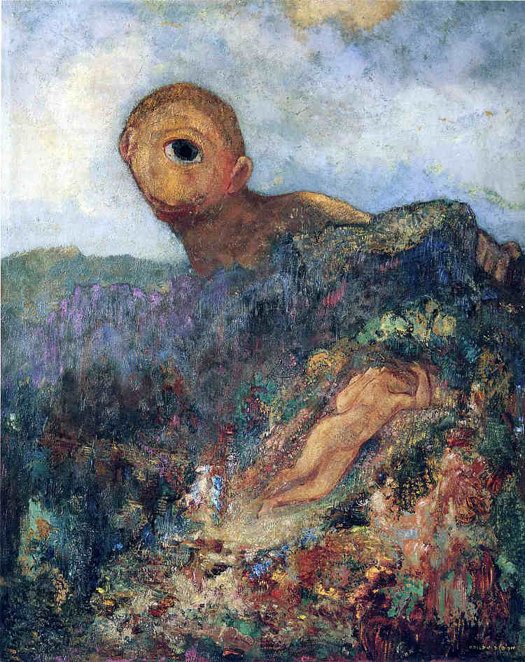 独眼巨人 The Cyclops (c.1898 - c.1900)，奥迪隆·雷东