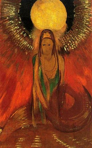 火焰（火焰女神） The Flame (Goddess of Fire) (1896)，奥迪隆·雷东