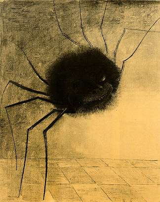 微笑的蜘蛛 The Smiling Spider (1887)，奥迪隆·雷东