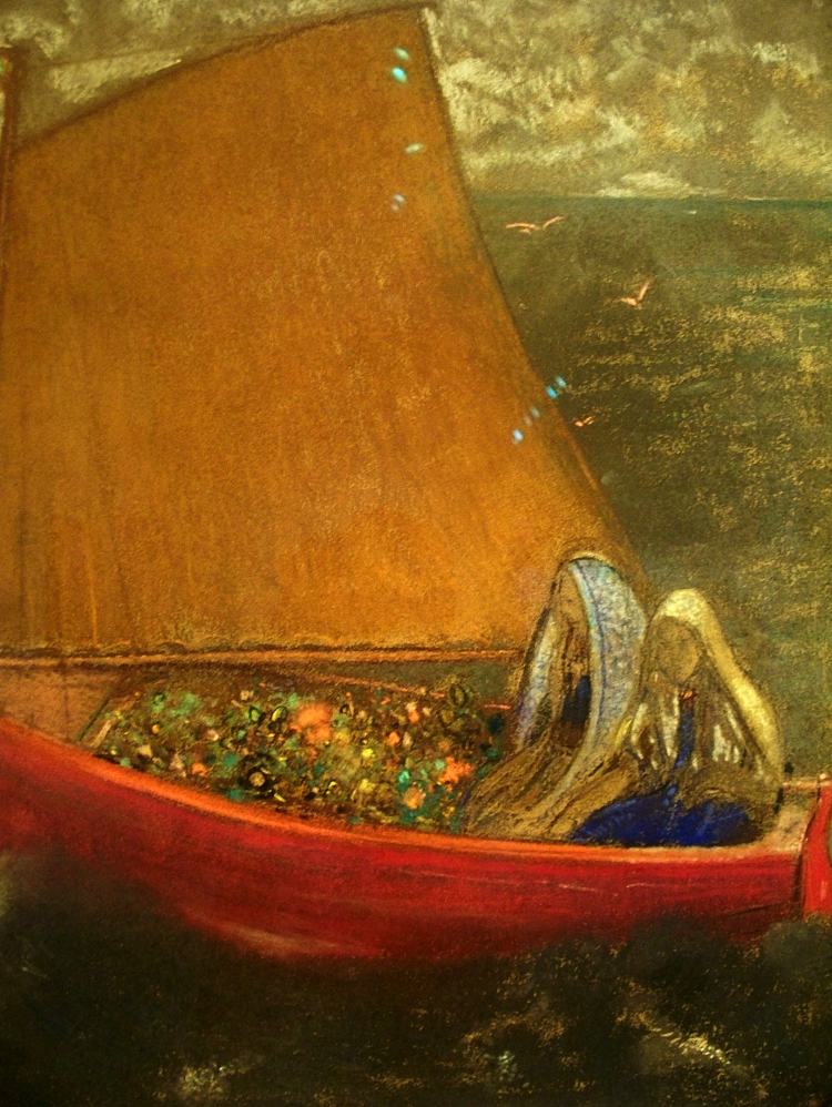 黄帆 The Yellow Sail (c.1905)，奥迪隆·雷东