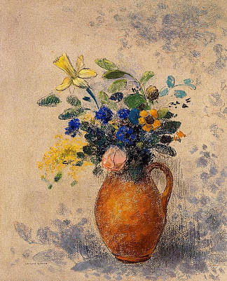 花瓶 Vase of Flowers (1908)，奥迪隆·雷东