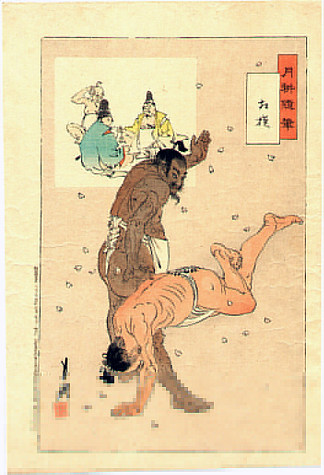 相扑选手 Sumo wrestlers (1899)，尾形月耕