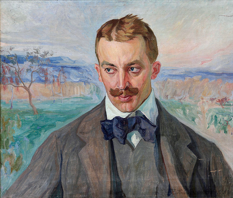 伊万·戈卢博夫斯基的肖像 Portrait of Ivan Golubovsky (1909; Ukraine  )，奥列克萨·诺瓦基夫斯基