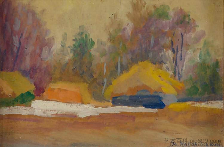 山中的早春 Early Spring in the Mountains (1930),奥列克萨·诺瓦基夫斯基