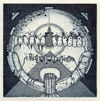 阿纳托利和卓娅·奈达的Exlibris（阿纳托利）和卓娅·奈达 Exlibris of Anatoly and Zoya Nayda (1985)，奥列克桑德·阿克西宁