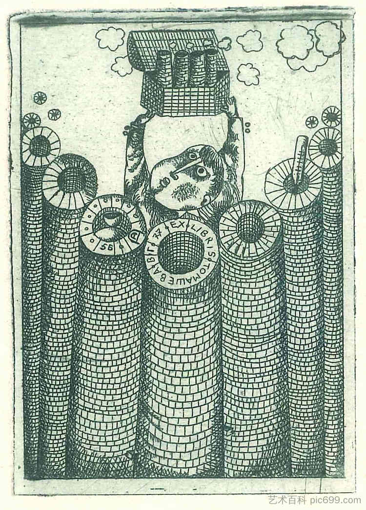 V.托马舍夫的解释 Exlibris of V.Tomashev (1976),奥列克桑德·阿克西宁