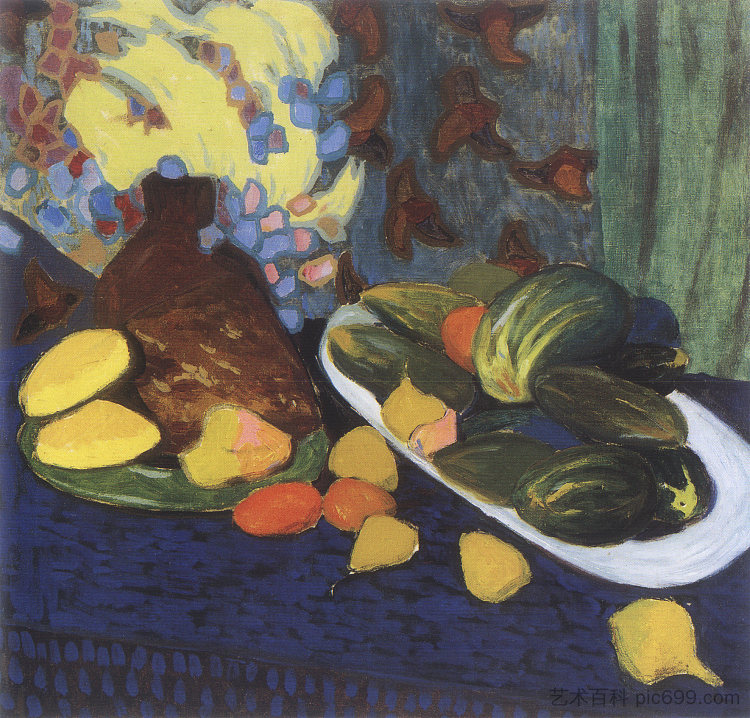 水果和蔬菜静物 Still life with fruits and vegetables (c.1905; Kiev,Ukraine  )，博格马佐夫