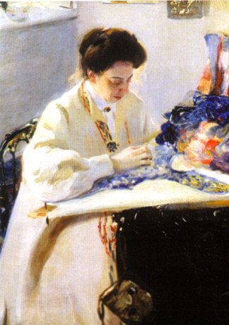 埃琳娜·普拉霍娃的肖像 Portrait of Elena Prahova (1905)，穆里什科