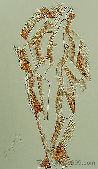 女性裸体（Frauenakt） Female Nude (Frauenakt) (1921)，亚历山大・阿尔基边克