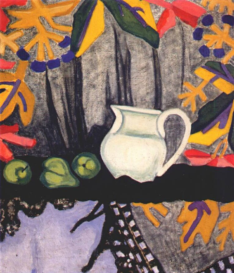 静物画 Still Life (c.1910)，奥尔加·罗赞诺娃