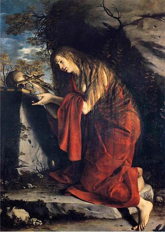 圣玛丽抹大拉在忏悔 Saint Mary Magdalen in Penitence (1615)，奥拉齐奥·真蒂莱斯基
