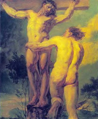 受难。两个保姆的练习曲 Crucifixion. Etude of two sitters (1800)，吉普林斯基