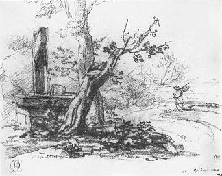 有井的景观 Landscape with a well (1810)，吉普林斯基