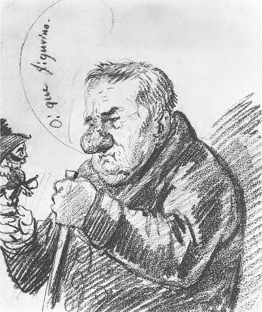 贾科莫·夸伦吉的肖像漫画 Portrait-caricature of Giacomo Quarenghi (1814)，吉普林斯基