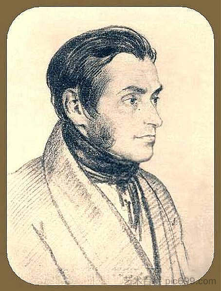 亚当·密茨凯维奇的肖像 Portrait of Adam Mickiewicz (1825)，吉普林斯基