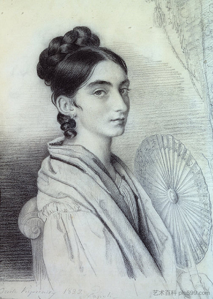 索菲亚·亚历山德罗夫娜·戈列尼切夫-库图佐娃伯爵夫人的肖像 Portrait of Countess Sophia Alexandrovna Golenischev-Kutuzova (1829)，吉普林斯基