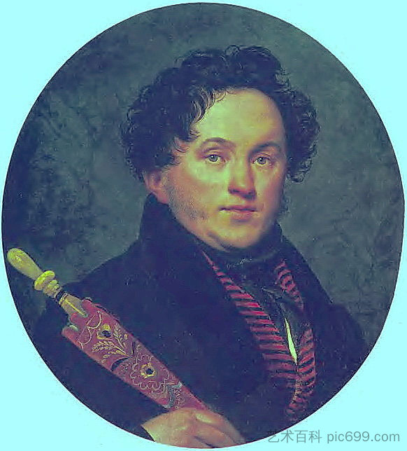 德米特里·尼古拉耶维奇·菲洛索福夫的肖像 Portrait of Dmitry Nikolaevich Filosofov (1826)，吉普林斯基