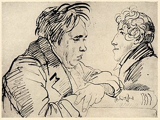 伊万·克雷洛夫和一个不知名的女人的肖像 Portrait of Ivan Krylov and an unknown woman，吉普林斯基