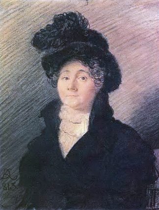 瓦洛夫人的肖像 Portrait of Mrs. Vallo (1813)，吉普林斯基