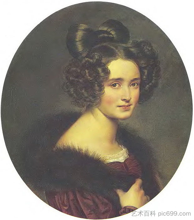 奥林匹亚达·亚历山德罗夫娜·柳米娜的肖像 Portrait of Olimpiada Aleksandrovna Ryumina (1826)，吉普林斯基