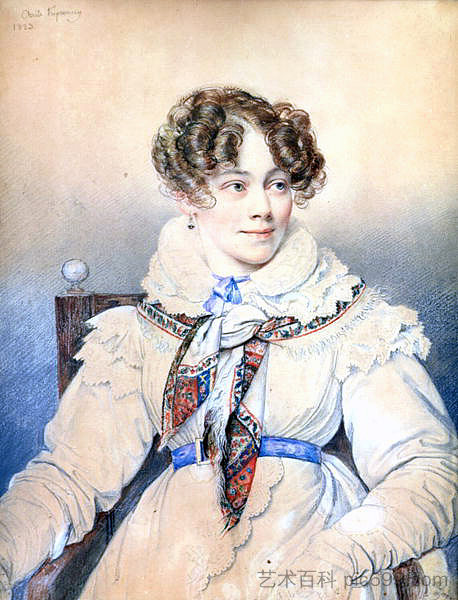 苏菲·罗斯托普钦的肖像 Portrait of Sophie Rostopchine (1823)，吉普林斯基