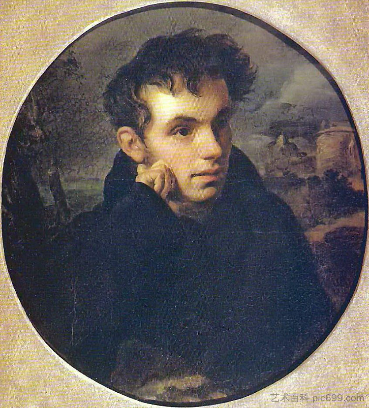 瓦西里·茹科夫斯基的肖像 Portrait of Vasily Zhukovsky (1816)，吉普林斯基