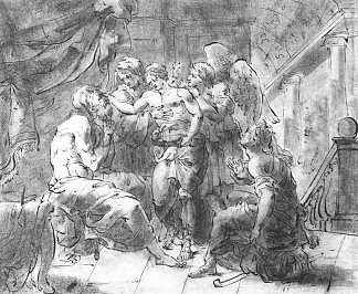 托比亚斯和他的盲人父亲 Tobias and his blind father (1800)，吉普林斯基